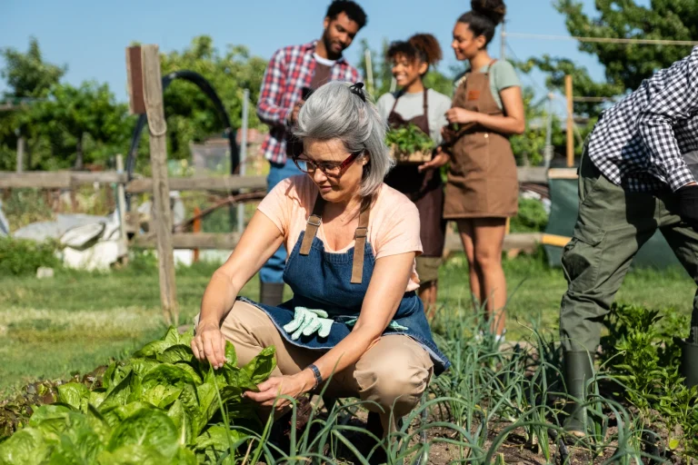 Community members in a local garden